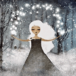 99px.ru аватар Девушка с белыми волосами над руками которой сияет снег, by anne julie aubry