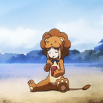 99px.ru аватар Девочка в костюме львенка что-то кушает и мотает головой