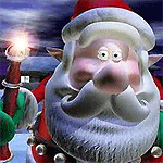 99px.ru аватар Улыбающийся Санта Клаус с горящим факелом в руке