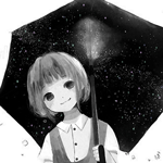 99px.ru аватар Девочка под зонтиком в виде звездного неба