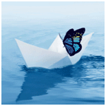 99px.ru аватар Бабочка сидит на бумажном кораблике