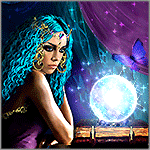 99px.ru аватар Девушка смотрит на магический сверкающий шар, над которым порхает бабочка