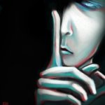Аватар Лицо человека наполовину находится в темноте, отделяющую рукой, by vexnir