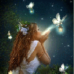 99px.ru аватар Девушка в окружении бабочек с фонариками