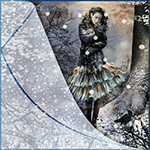 99px.ru аватар Девушка, кутается в шубку в зимнем лесу в снегопад