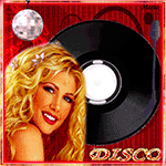 99px.ru аватар Девушка на фоне пластинки и диско-шара (Disco)