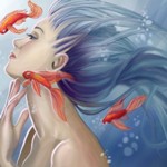 Аватар Девушка - русалка с рыбами