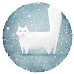 99px.ru аватар Белая кошка под падающим снегом