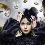 Аватар Девушка, над головой которой летают руны