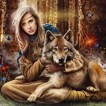 99px.ru аватар Девушка обнимает волка