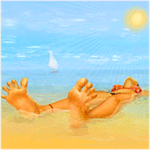 99px.ru аватар Девушка лежит в море на спине, под лучами солнца