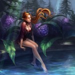 99px.ru аватар Девушка - эльф сидит на краю бассейна