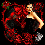 99px.ru аватар Девушка на фоне сердца и красных бантов