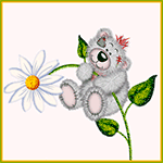 Аватар Мишка Тедди / Teddy висит на ромашке