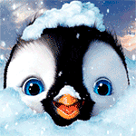 99px.ru аватар Маленький пингвиненок с голубыми глазами в снегу