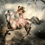 99px.ru аватар Девушка ангел верхом на коне