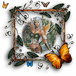 99px.ru аватар Девушка эльф в рамке из бабочек
