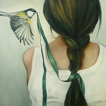 99px.ru аватар Девушка с птицей, которая держит ленточку, ву Amy Judd