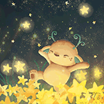 99px.ru аватар Милый олененок в окружении падающих звезд