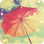 99px.ru аватар Красный зонт на фоне неба (Happy / счастье)