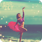99px.ru аватар Девушка в развивающемся парео танцует на берегу моря (So put your hands up in the sky / Так поднимите руки к небу)