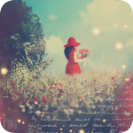 99px.ru аватар Девушка в красном платье и красной шляпе собирает на поляне цветы