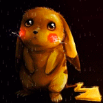 99px.ru аватар Грустный Pikachu / Пикачу стоит под дождем герой из аниме Покемон / Pokemon