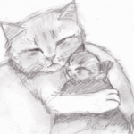 Аватар Кот обнимает котенка