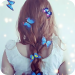 99px.ru аватар Большие голубые бабочки на волосах у девушки