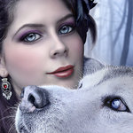 99px.ru аватар Девушка с волком, by Juli-SnowWhite