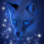 99px.ru аватар Лисичка с голубыми глазами на фоне сияния