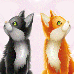 99px.ru аватар Кот и кошка целуются, между ними взлетают вверх красные сердечки