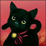 99px.ru аватар Черная кошка на розовом фоне