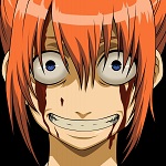 Аватар Kagura / Кагура из аниме Gintama / Гинтама с широкой улыбкой и выпученными глазами
