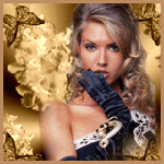 99px.ru аватар Красивая девушка в черных перчатках на фоне бабочек и цветов