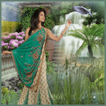 Аватар Красивая темноволосая индианка на фоне природы и летящего голубя