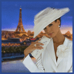 99px.ru аватар Девушка в белом наряде на фоне Парижа