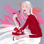 Аватар Девушка с подарочной коробкой, by Alina Grinpauka