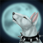 99px.ru аватар Собака на фоне луны, by BullTerrierKa