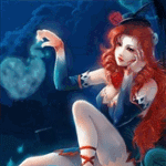 99px.ru аватар Девушка ведьма с красными волосами создает сердце из воздуха
