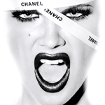 Аватар Лицо кричащей модели, с полосками Chanel