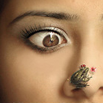 99px.ru аватар Глаз девушки, смотрящий на лягушку на носу
