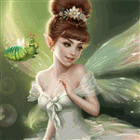 99px.ru аватар Фея в белом платьице шевелит крылышками, рядом с ней летает гусеница