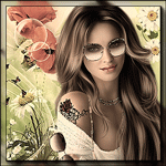 99px.ru аватар Девушка в солнцезащитных очках на фоне маков и ромашек