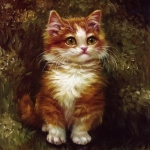 99px.ru аватар Красивый котенок на зеленом фоне