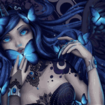 99px.ru аватар Девушка среди голубых бабочек