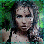99px.ru аватар Темноволосая девушка под дождем на фоне зеленой листвы