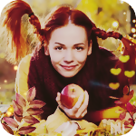 99px.ru аватар Рыжеволосая девушка с косичками, лежа в осеннем парке, держит в руках яблоко