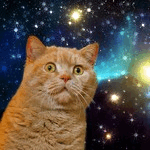 99px.ru аватар Рыжий кот на фоне космоса