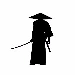 99px.ru аватар Силуэт самурая с катаной на белом фоне